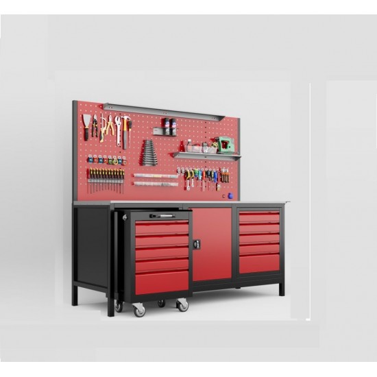  ERSAN OFİS 2 Metre 5 Çekmeceli Takım Arabalı Takım Tezgahı