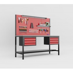  ERSAN OFİS 2 Metre 6 Çekmeceli Takım Tezgahı